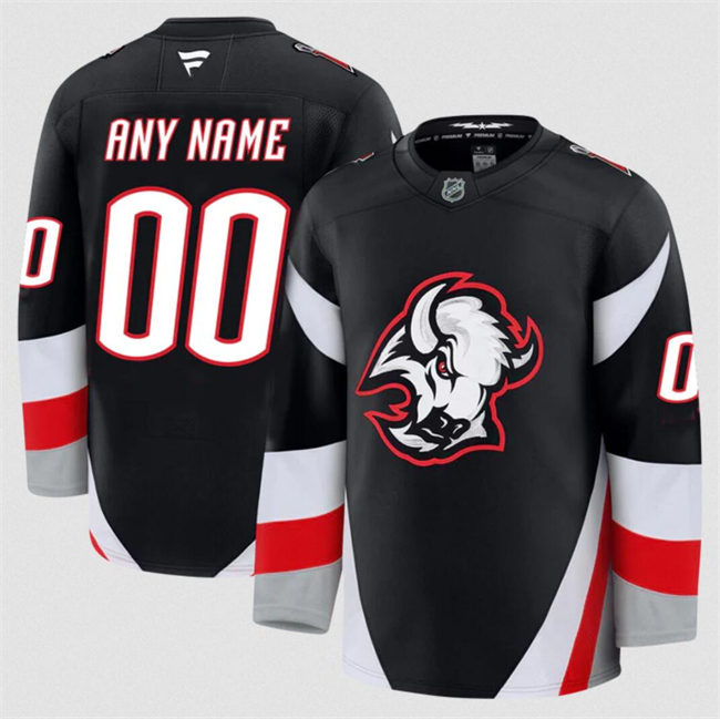 Men's Buffalo Sabres Active Player Custom Black 2024-25 Alternate Stitched Hockey Jersey