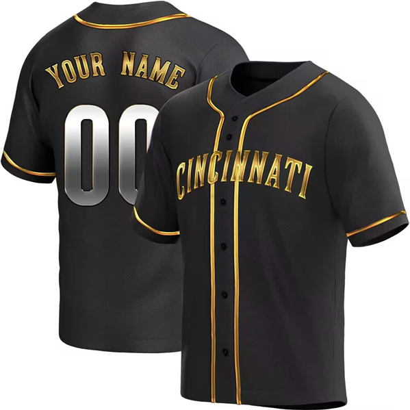 Men's Cincinnati Reds Active Player Custom Black Cool Base Stitched Baseball Jersey Men's Cincinnati Reds Active Player Custom Black Cool Base Stitched Baseball Jersey