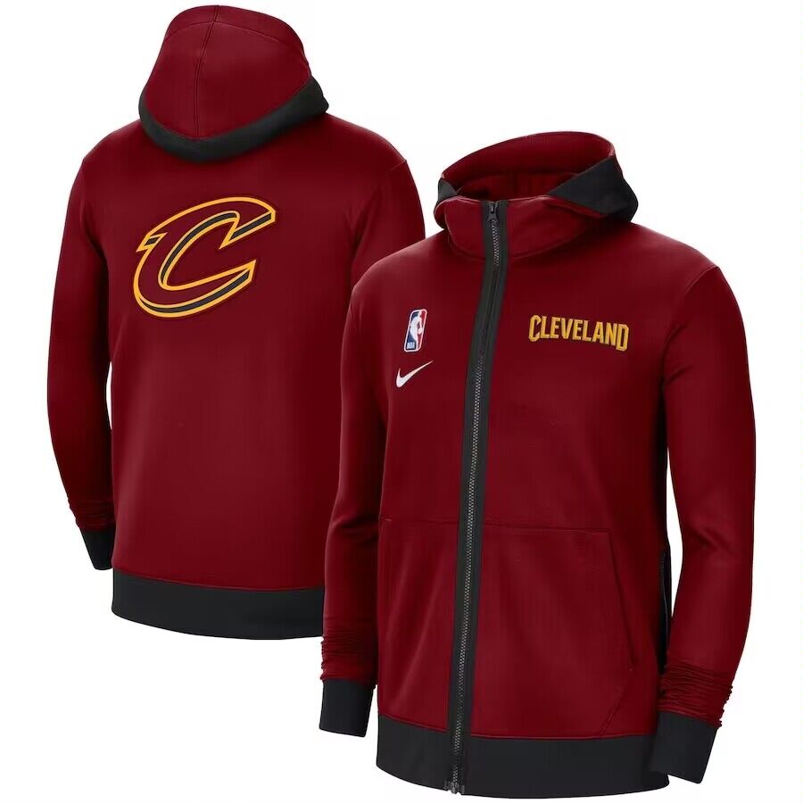 Men's Cleveland Cavaliers Red 75th Anniversary Performance Showtime Full-Zip Hoodie Jacket