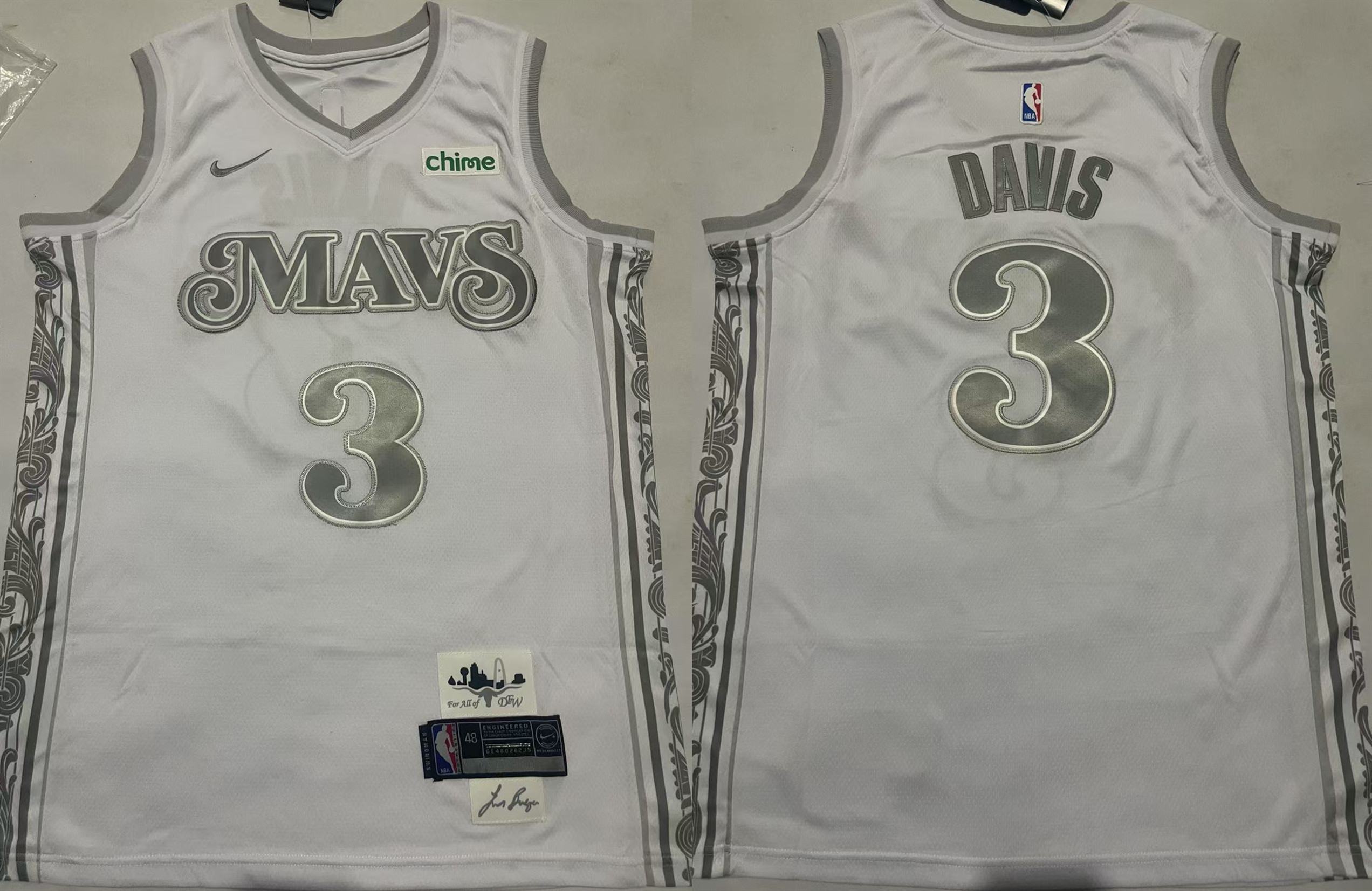 Men's Dallas Mavericks #3 Anthony Davis White 2024/25 City Edition Stitched Basketball Jersey Men's Dallas Mavericks #3 Anthony Davis White 2024/25 City Edition Stitched Basketball Jersey