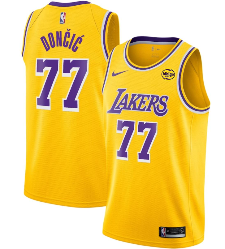 Youth Los Angeles Lakers #77 Luka Dončić Yellow 2025 Icon Edition Stitched Basketball Jerseyched Basketball Jersey