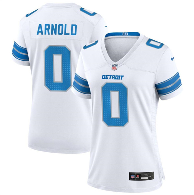 Women's Detroit Lions #0 Terrion Arnold White 2024 Stitched Jersey(Run Smaller) Women's Detroit Lions #0 Terrion Arnold White 2024 Stitched Jersey(Run Smaller)