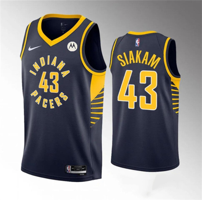 Men's Indiana Pacers #43 Pascal Siakam Navy Icon Edition Stitched Jersey Men's Indiana Pacers #43 Pascal Siakam Navy Icon Edition Stitched Jersey