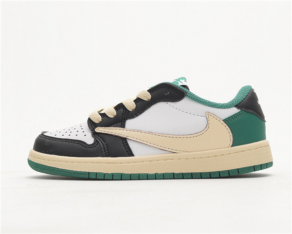 Youth Running Weapon Air Jordan 1 White/Green/Black Low Top Shoes 0051 Youth Running Weapon Air Jordan 1 White/Green/Black Low Top Shoes 0051