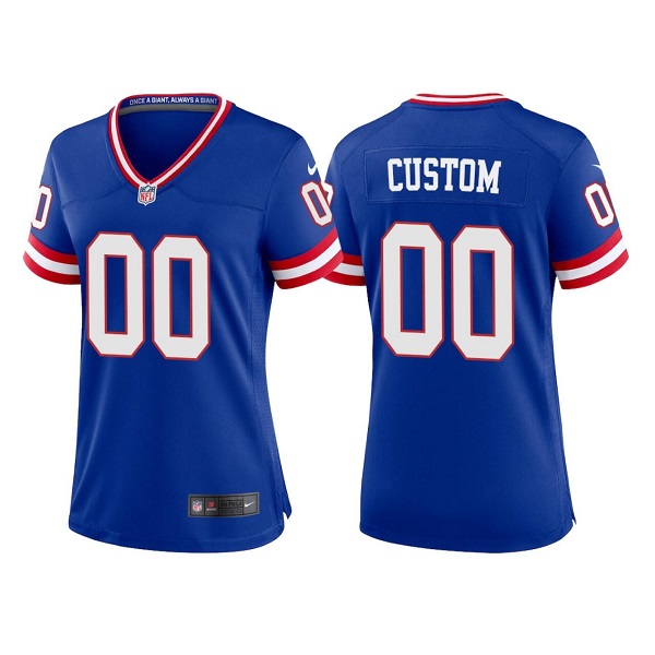 Women's New York Giants Active Player Custom Royal Classic Retired Player Stitched Game Jersey(Run Small) Women's New York Giants Active Player Custom Royal Classic Retired Player Stitched Game Jersey(Run Small)