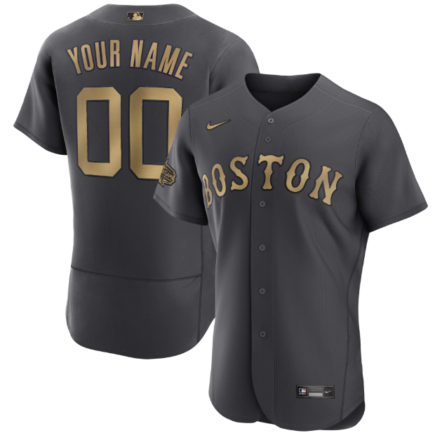 Men's Boston Red Sox Active Player Custom 2022 All-star Charcoal Flex base Stitched Jersey Men's Boston Red Sox Active Player Custom 2022 All-star Charcoal Flex base Stitched Jersey