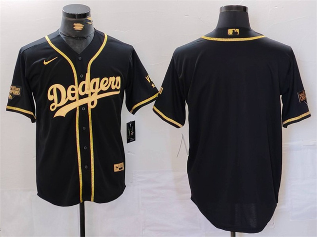 Men's Los Angeles Dodgers Blank Black Gold World Series Champions Cool Base Stitched Baseball Jersey Men's Los Angeles Dodgers Blank Black Gold World Series Champions Cool Base Stitched Baseball Jersey