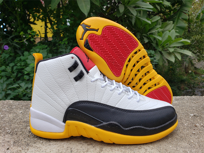 Men's Running Weapon Air Jordan 12 White/Black/Orange Shoes 038 Men's Running Weapon Air Jordan 12 White/Black/Orange Shoes 038