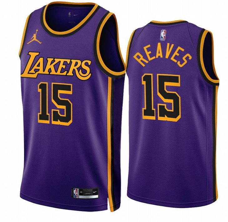 Men's Los Angeles Lakers #15 Austin Reaves Purple 2022/23 Statement Edition With NO.6 Patch Stitched Basketball Jersey Men's Los Angeles Lakers #15 Austin Reaves Purple 2022/23 Statement Edition With NO.6 Patch Stitched Basketball Jersey