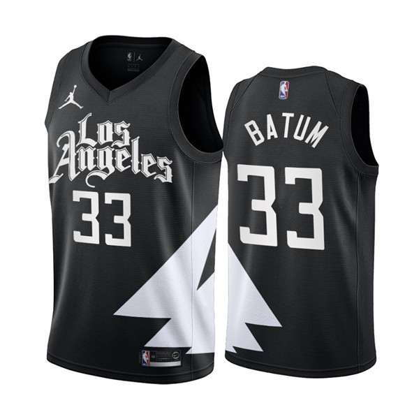 Men's Los Angeles Clippers #33 Nicolas Batum 2022/23 Black Statement Edition Stitched Jersey Men's Los Angeles Clippers #33 Nicolas Batum 2022/23 Black Statement Edition Stitched Jersey