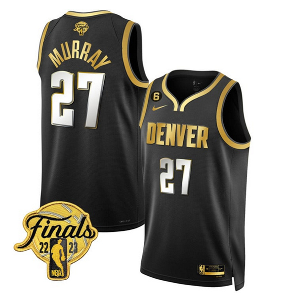 Men's Denver Nuggets Active Player Custtom Black Gold Edition 2023 Finals Collection With NO.6 Patch Stitched Basketball Jersey Men's Denver Nuggets Active Player Custtom Black Gold Edition 2023 Finals Collection With NO.6 Patch Stitched Basketball Jersey