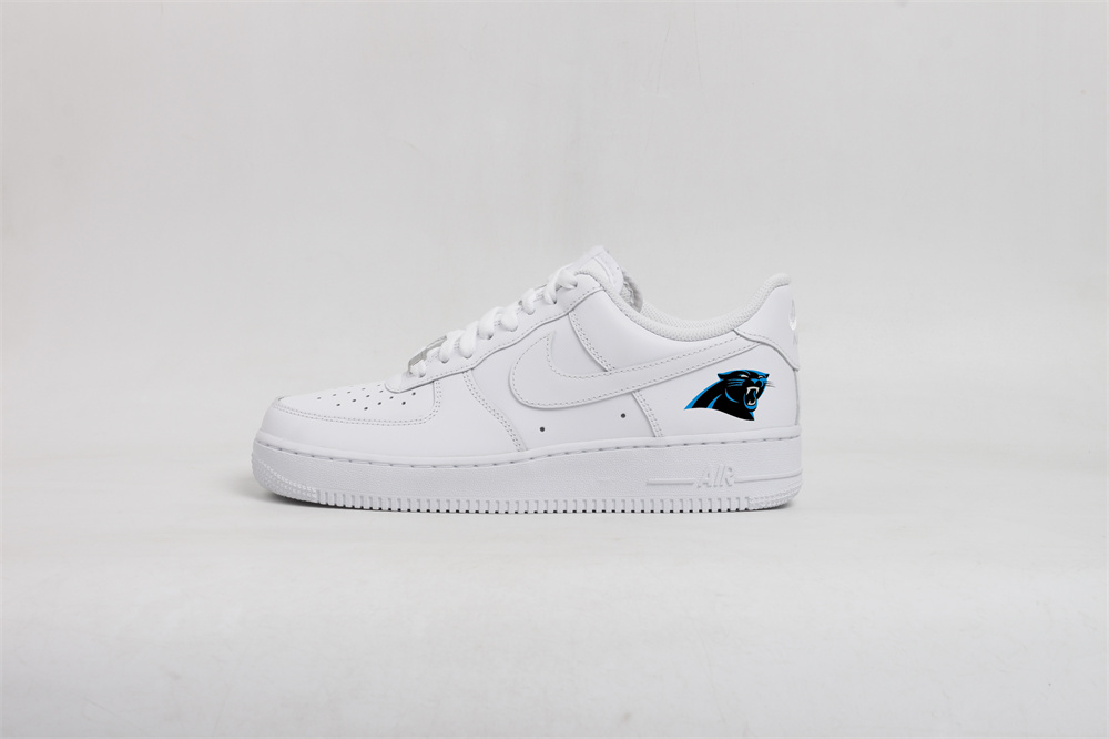 Men's Carolina Panthers Air Force 1 Low White Shoes 001 Men's Carolina Panthers Air Force 1 Low White Shoes 001