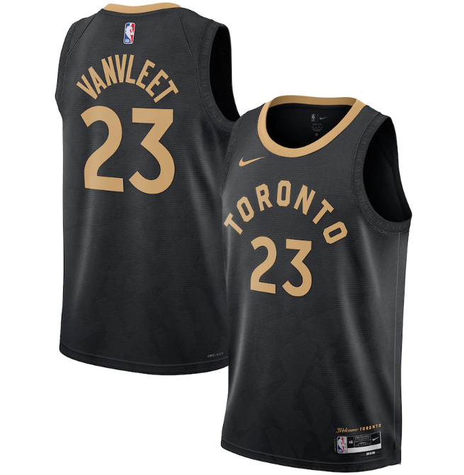 Men's Toronto Raptors #23 Fred VanVleet 2022/23 City Edition Black Stitched Basketball Jersey Men's Toronto Raptors #23 Fred VanVleet 2022/23 City Edition Black Stitched Basketball Jersey