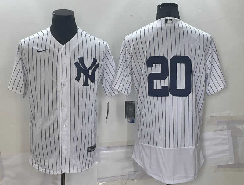 Men's New York Yankees #20 Jorge Posada White Flex Base Stitched Baseball Jersey Men's New York Yankees #20 Jorge Posada White Flex Base Stitched Baseball Jersey