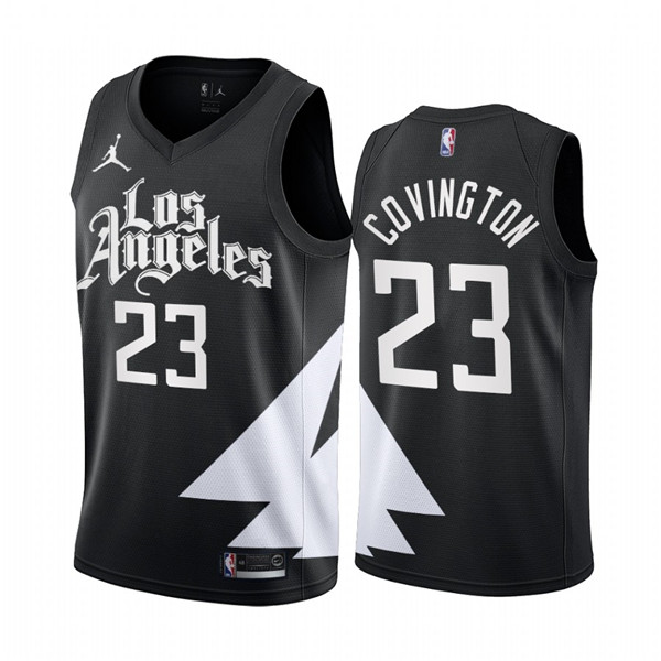 Men's Los Angeles Clippers #23 Robert Covington 2022/23 Black Statement Edition Stitched Jersey Men's Los Angeles Clippers #23 Robert Covington 2022/23 Black Statement Edition Stitched Jersey