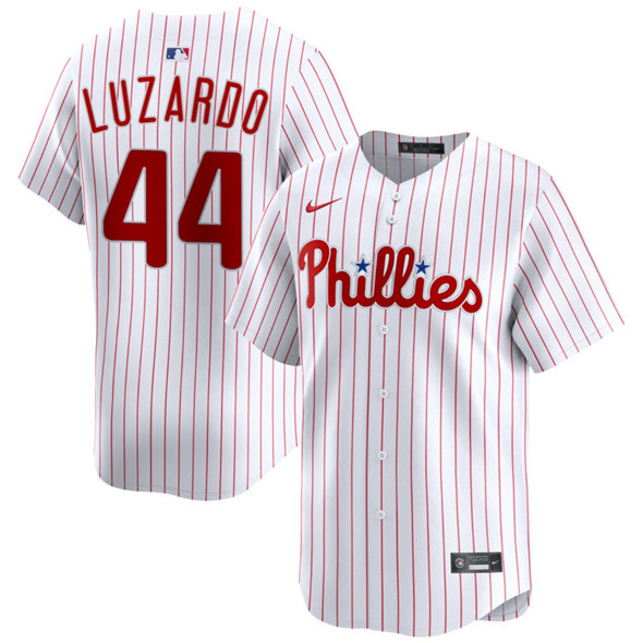 Men's Philadelphia Phillies #44 Jesús Luzardo White Limited Stitched Baseball Jersey Men's Philadelphia Phillies #44 Jesús Luzardo White Limited Stitched Baseball Jersey