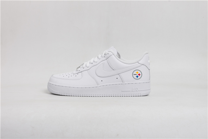 Men's Pittsburgh Steelers Air Force 1 Low White Shoes 001 Men's Pittsburgh Steelers Air Force 1 Low White Shoes 001