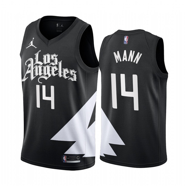 Men's Los Angeles Clippers #14 Terance Mann 2022/23 Black Statement Edition Stitched Jersey Men's Los Angeles Clippers #14 Terance Mann 2022/23 Black Statement Edition Stitched Jersey