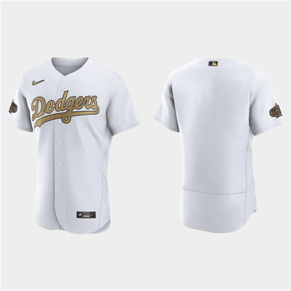 Men's Los Angeles Dodgers Blank 2022 All-Star White Flex Base Stitched Baseball Jersey Men's Los Angeles Dodgers Blank 2022 All-Star White Flex Base Stitched Baseball Jersey