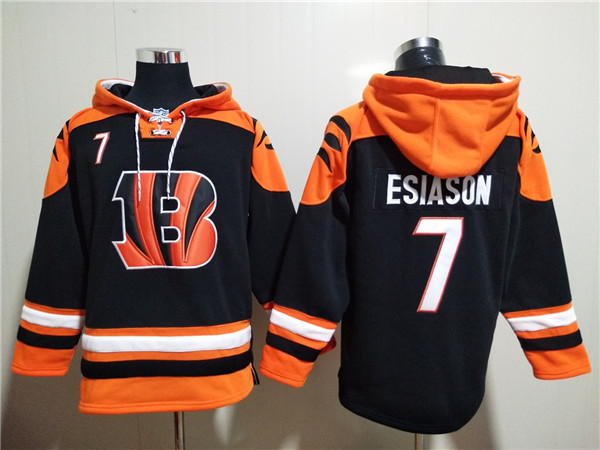 Men's Cincinnati Bengals #7 Boomer Esiason Orange/Black Ageless Must-Have Lace-Up Pullover Hoodie Men's Cincinnati Bengals #7 Boomer Esiason Orange/Black Ageless Must-Have Lace-Up Pullover Hoodie