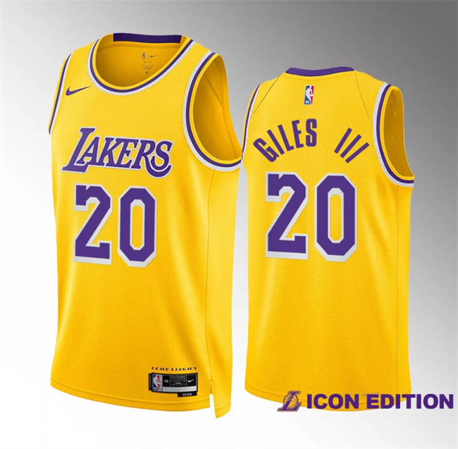 Men's Los Angeles Lakers #20 Harry Giles Iii Stitched Yellow Icon Edition Basketball Jersey Men's Los Angeles Lakers #20 Harry Giles Iii Stitched Yellow Icon Edition Basketball Jersey