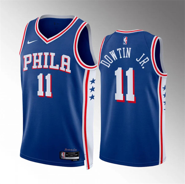 Men's Philadelphia 76ers #11 Jeff Dowtin Jr Royal Icon Stitched Edition Jersey Men's Philadelphia 76ers #11 Jeff Dowtin Jr Royal Icon Stitched Edition Jersey