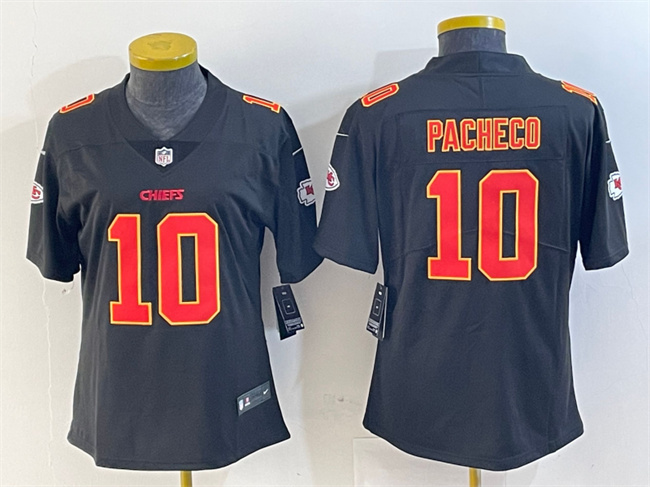 Women's Kansas City Chiefs #10 Isiah Pacheco Limited Black Vapor Untouchable Stitched Football Jersey(Run Small) Women's Kansas City Chiefs #10 Isiah Pacheco Limited Black Vapor Untouchable Stitched Football Jersey(Run Small)