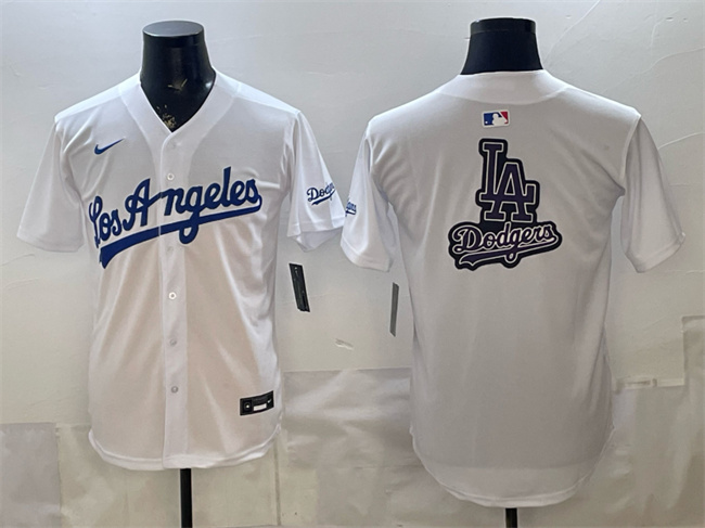 Men's Los Angeles Dodgers Team Big Logo White Alternate Stadium Stitched Baseball Jersey Men's Los Angeles Dodgers Team Big Logo White Alternate Stadium Stitched Baseball Jersey